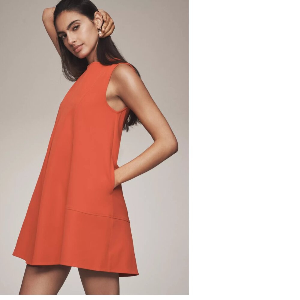 Anthropologie Maeve Sleeveless Swing Mini Dress PM NEW NWT red color